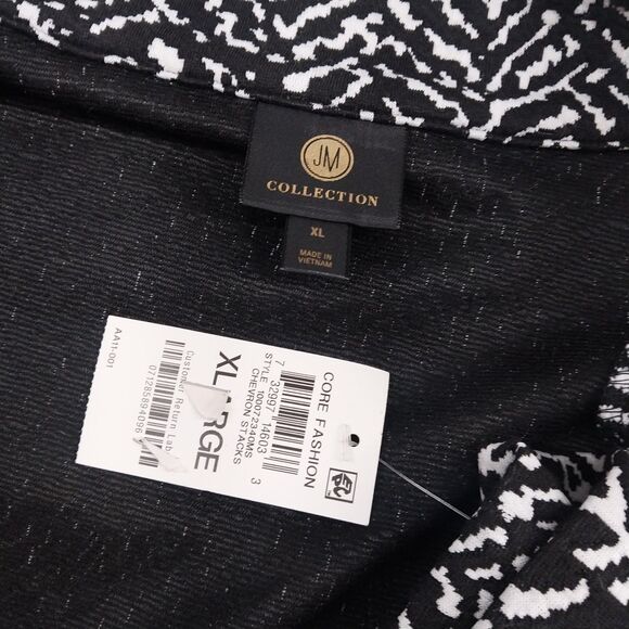 Sophisticated Chic Black White Swing Sweater Jacket | JM Collection Size XL NWT - Picture 6 of 7